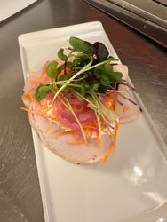 Hamburgerryg med italiensk salat og grønt
